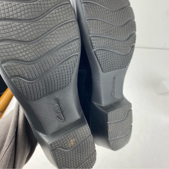 Clarks Collection Womens 10 Black Leather Angie Pearl Slip On Loafer Casual - Picture 6 of 7